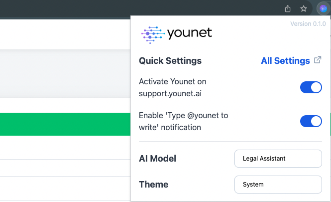Younet Chrome extension screenshot