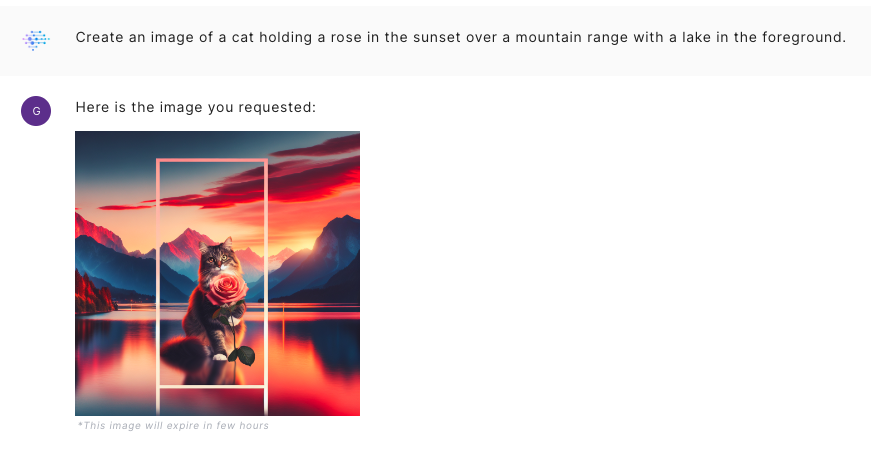 Generation of an image with Younet AI