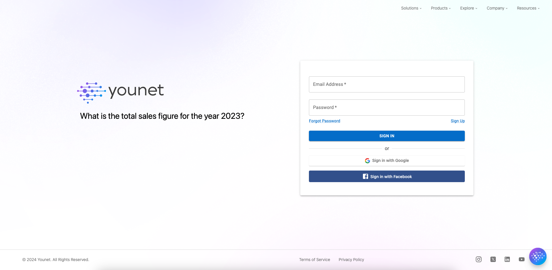Logging into Younet